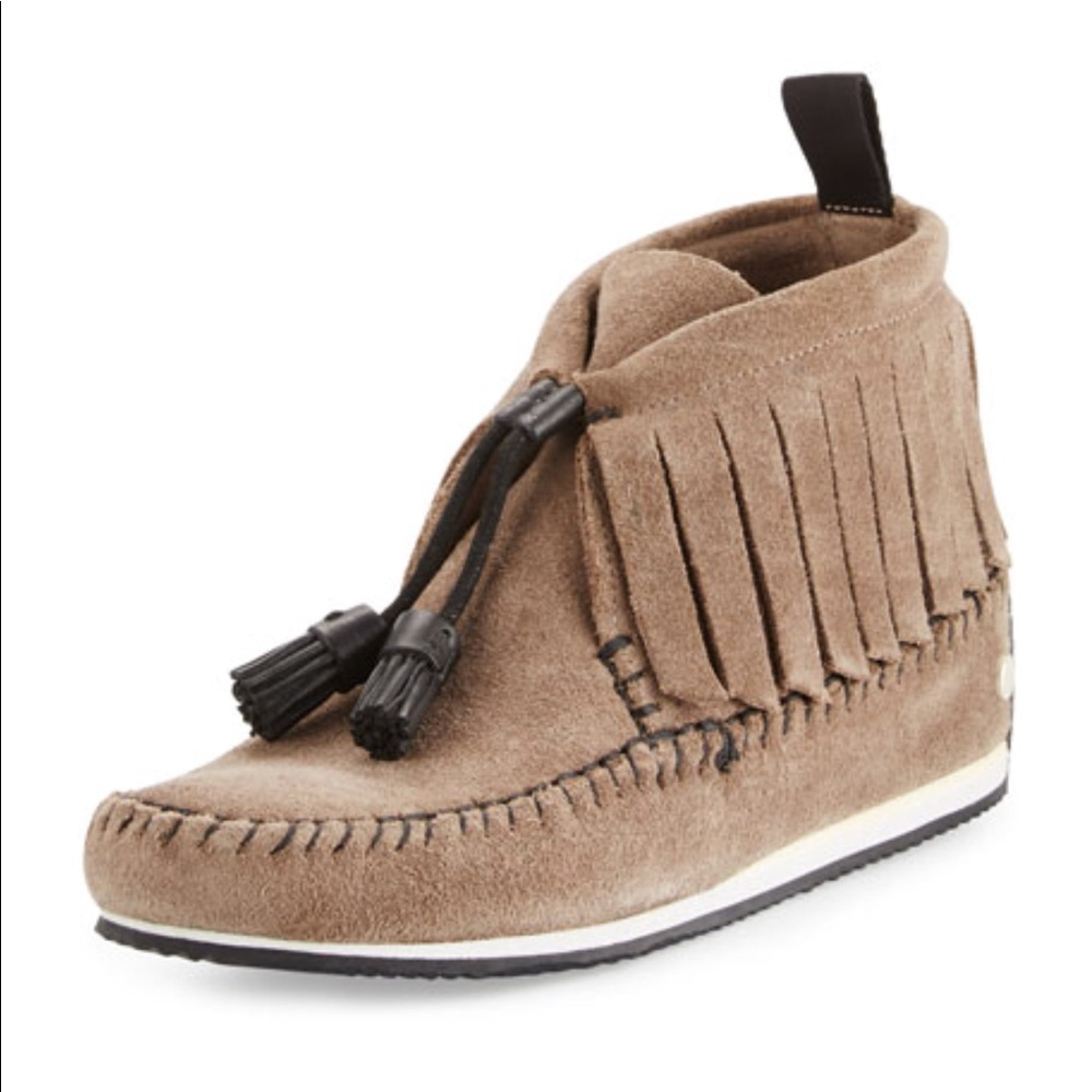Rag & Bone
Ghita Suede Fringe Moccasin, Taupe